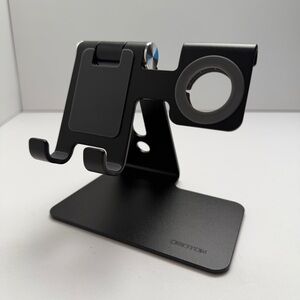 Adjustable Black Aluminum Phone & Watch Stand